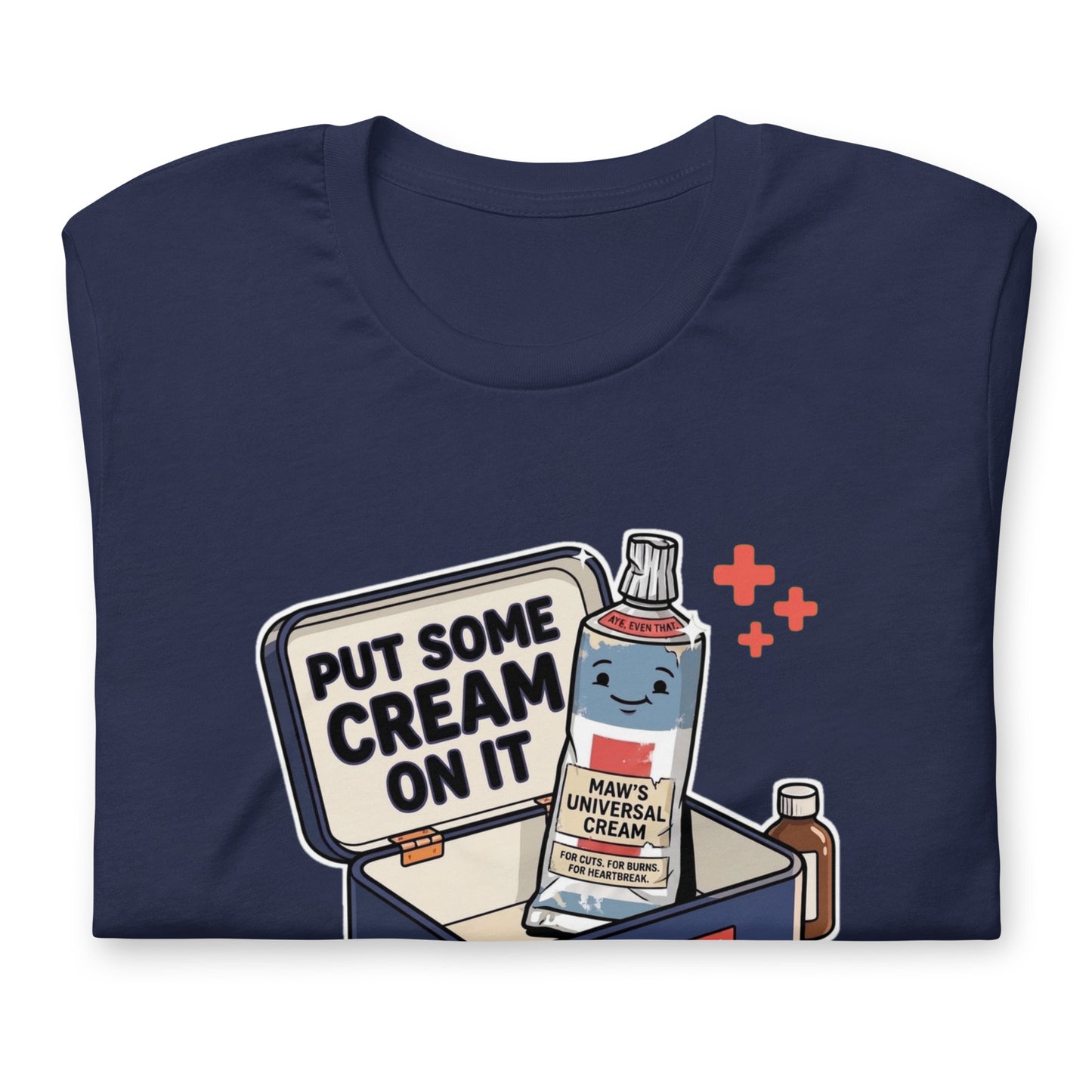 Put Some Cream on It The Maw Tee | Navy | Folded