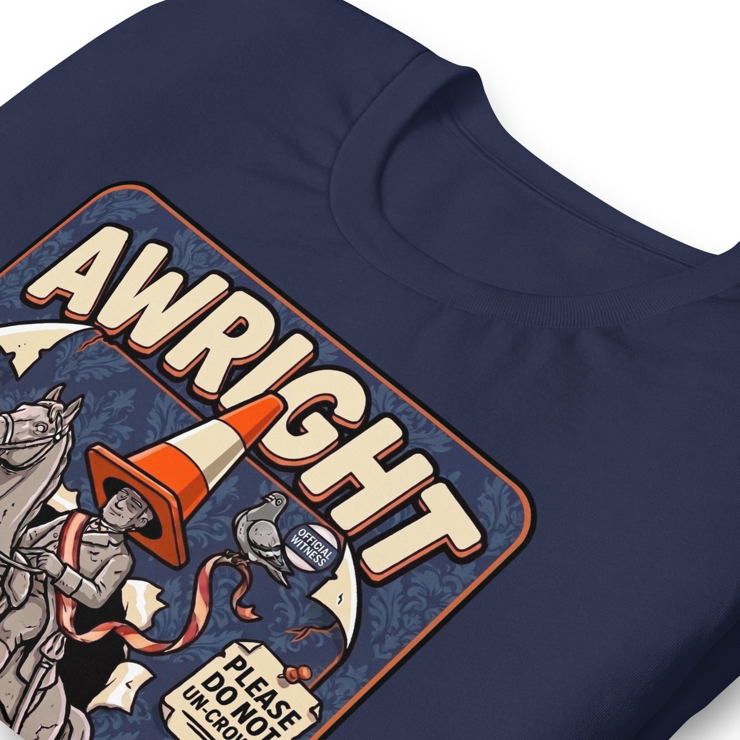 AWRIGHT BIG MAN - The Full Scottish Tee | Navy | Print detail