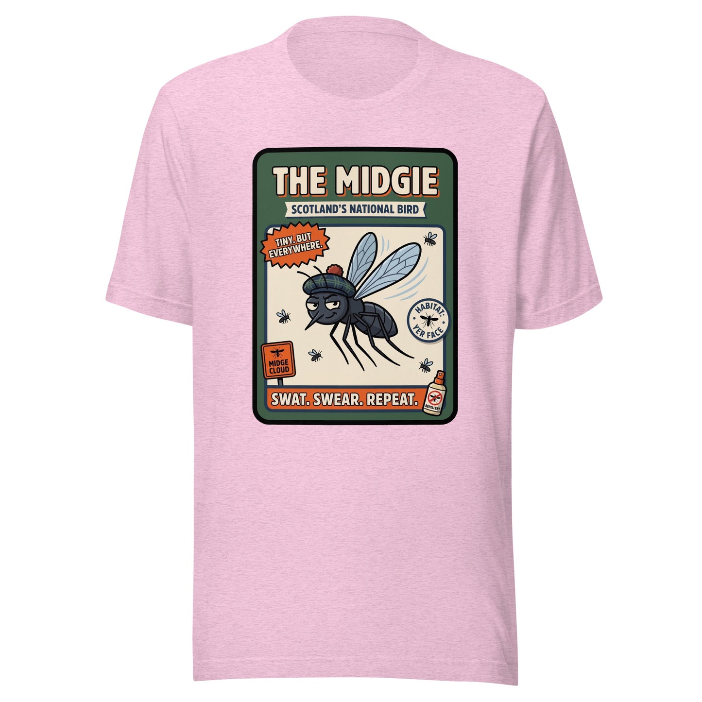 THE MIDGIE - The Full Scottish Tee | Heather Prism Lilac | Ghost front