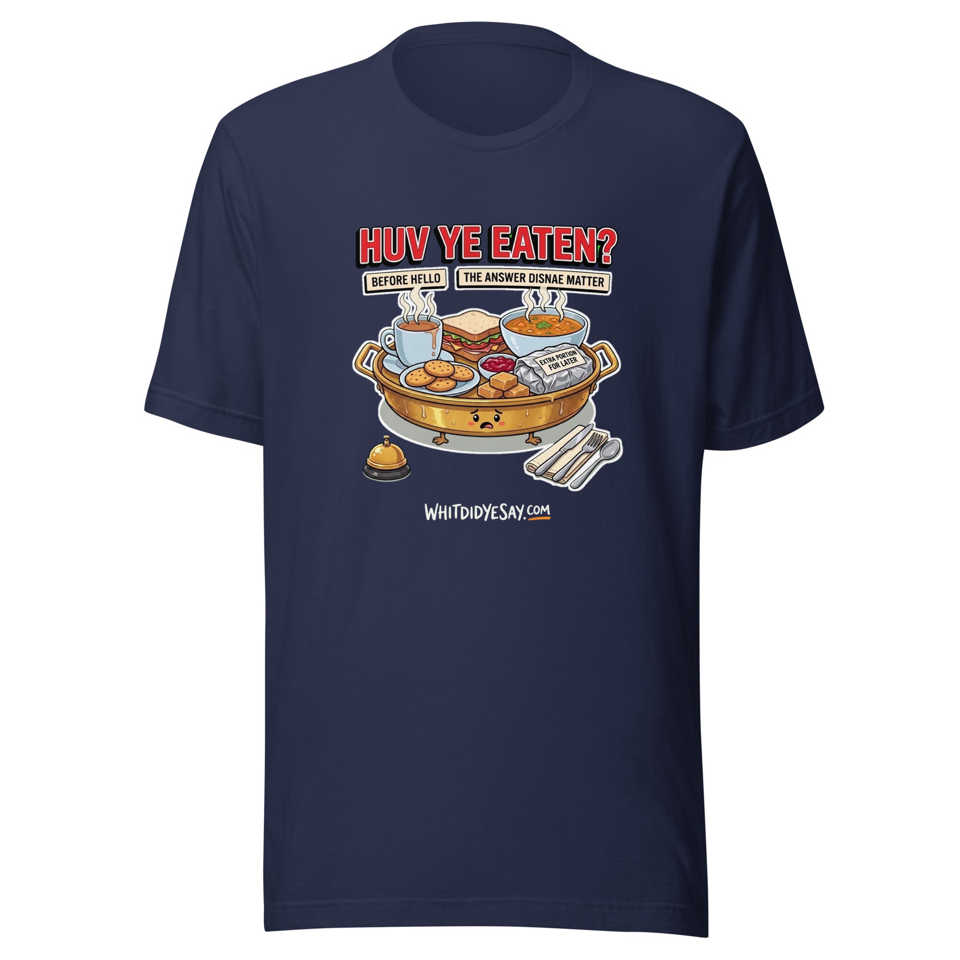Huv Ye Eaten? The Maw Tee, Navy Ghost mockup