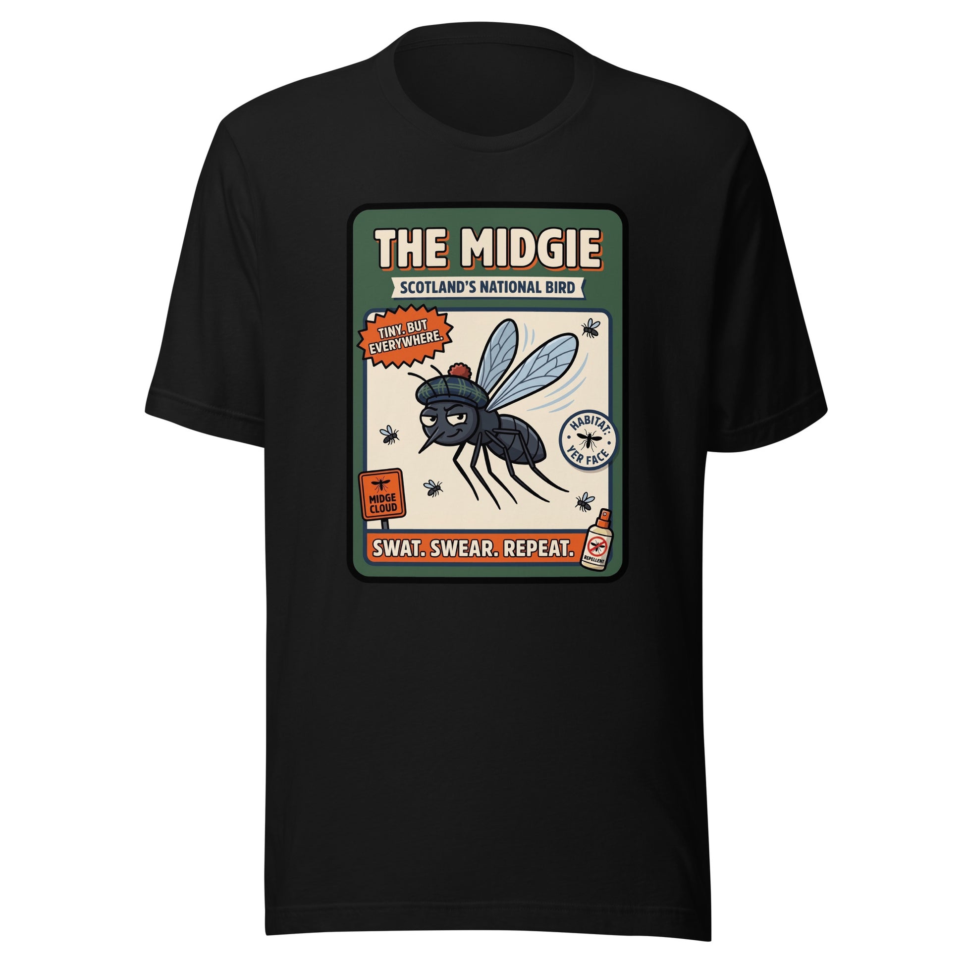THE MIDGIE - The Full Scottish Tee | Black | Ghost front