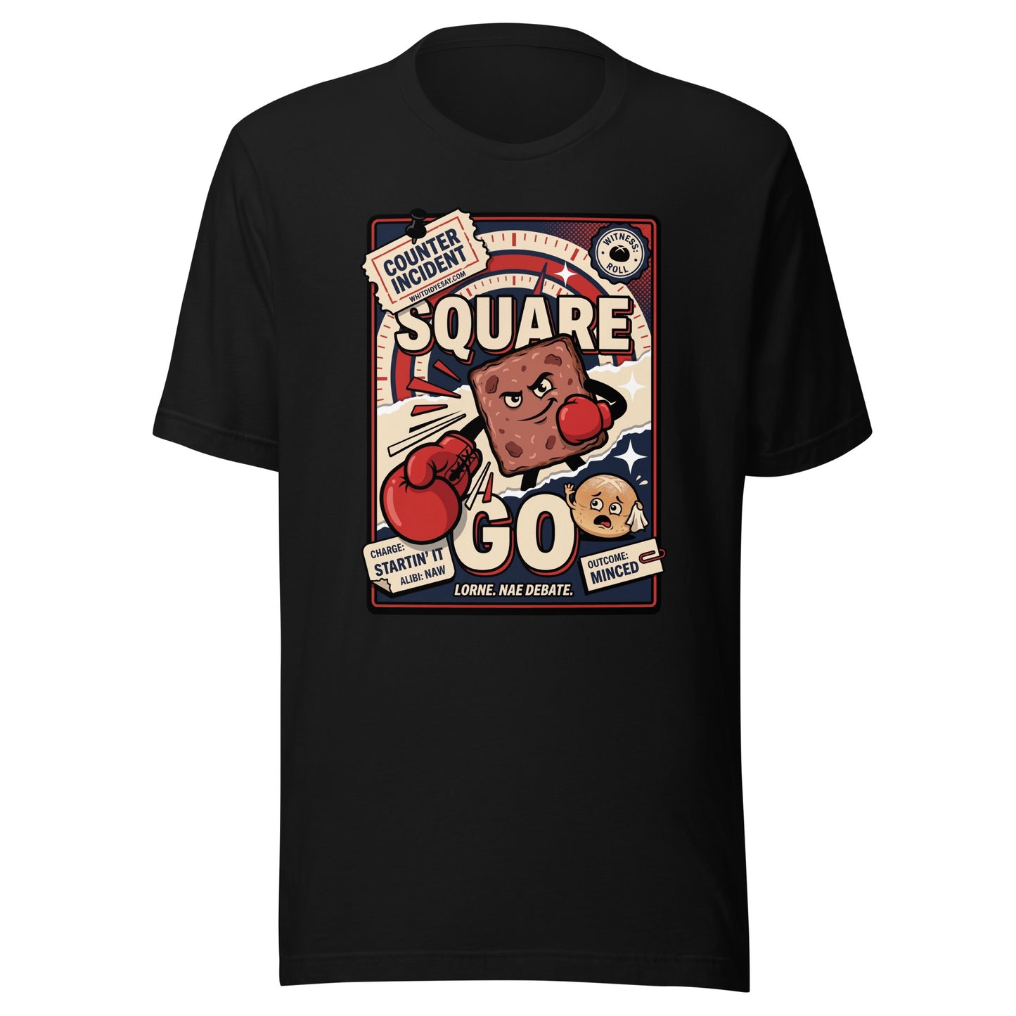 SQUARE GO - The Full Scottish Tee | Black | Ghost front