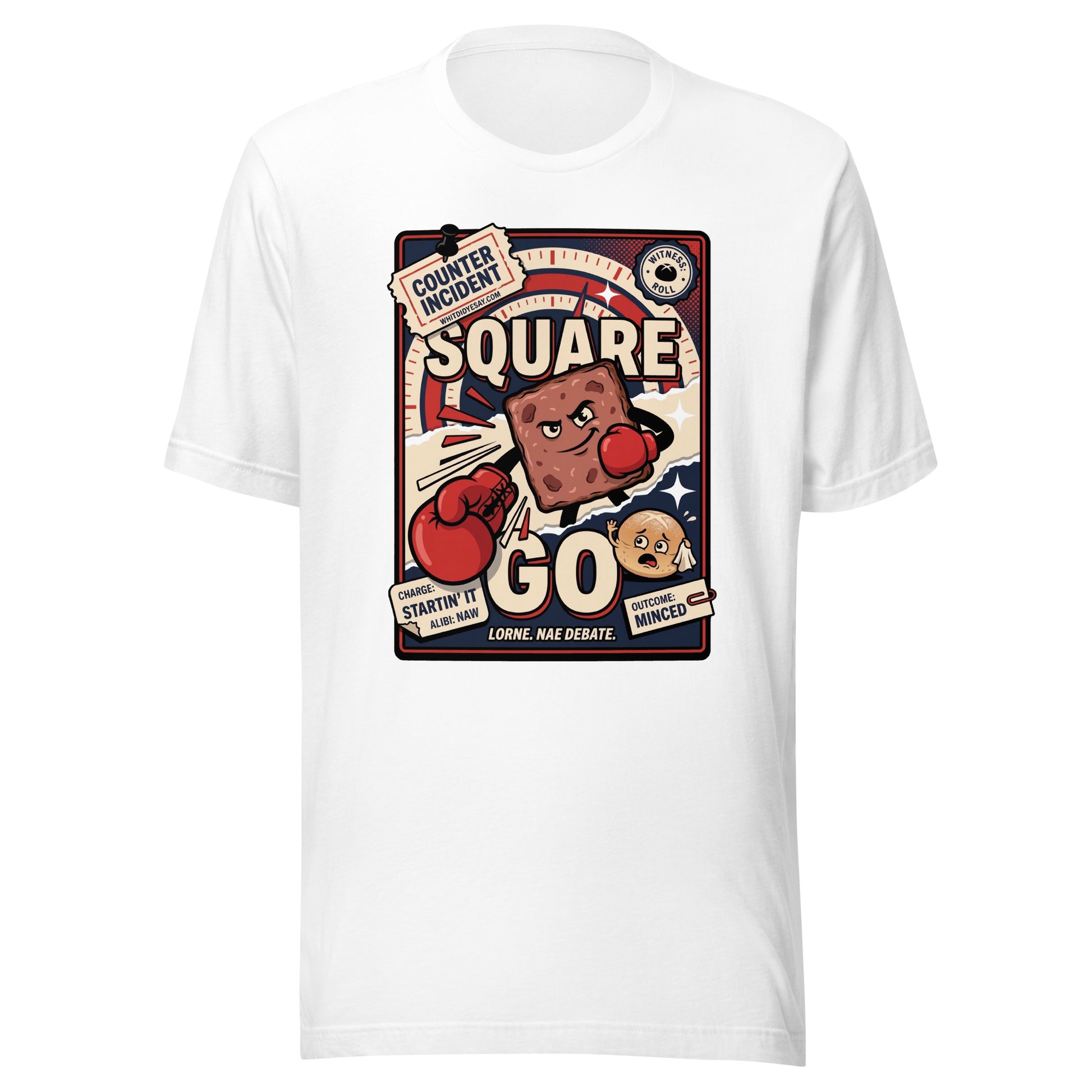 SQUARE GO - The Full Scottish Tee | White | Ghost front