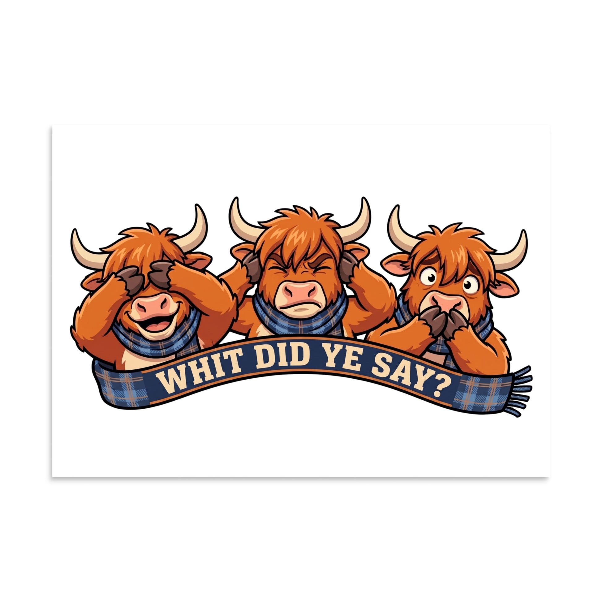 THREE WISE COOS - Art Print | A3 | Framed on a wall