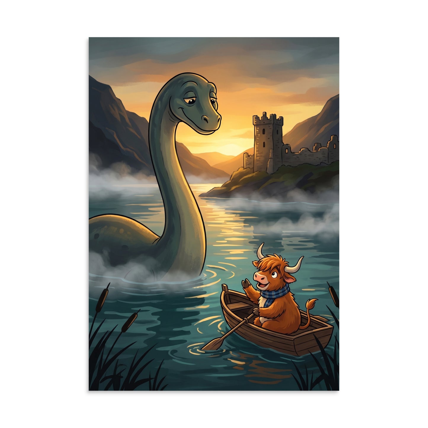 NESSIE Art Print | A3 | Scottish folklore wall art
