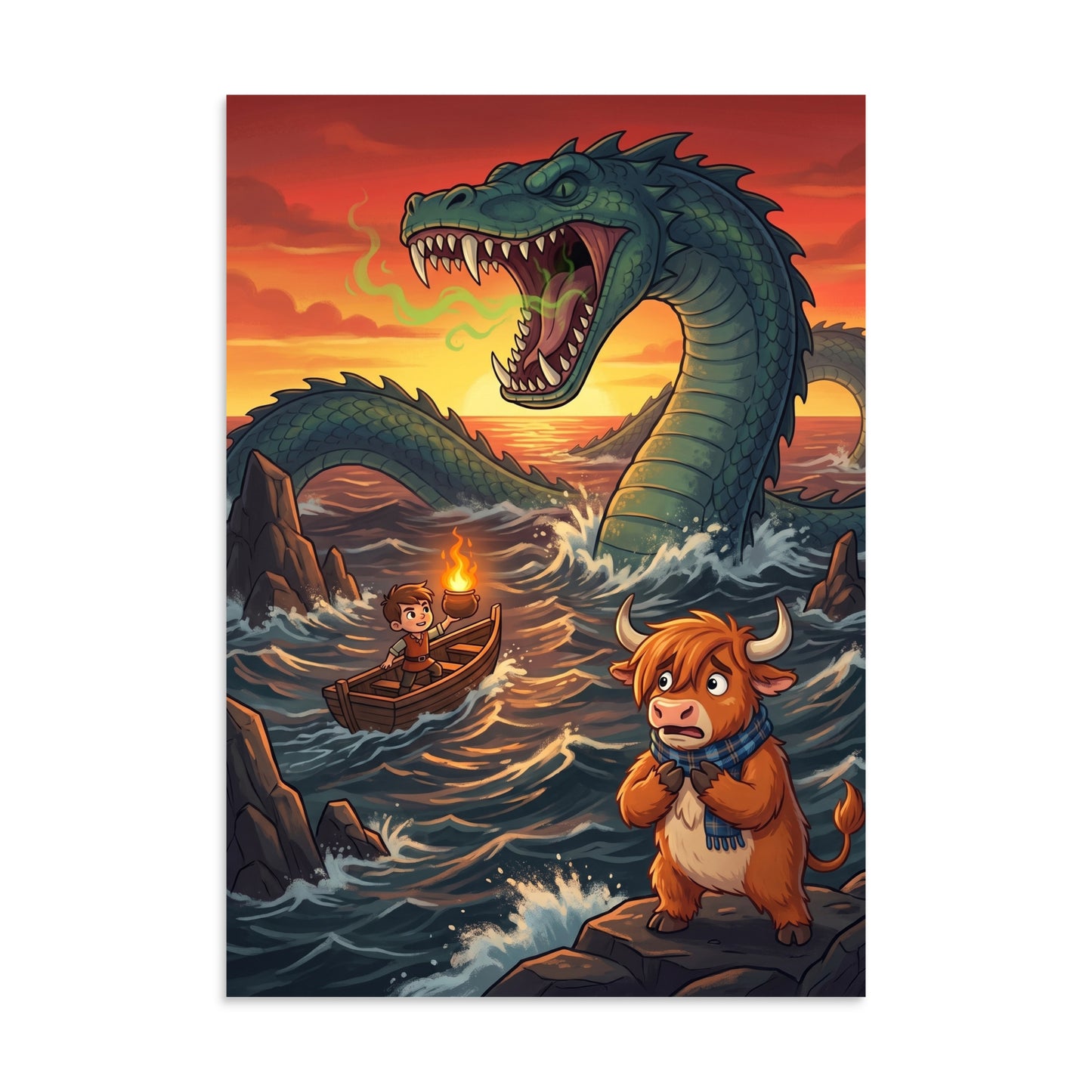 THE STOOR WORM Art Print | A3 | Scottish folklore wall art