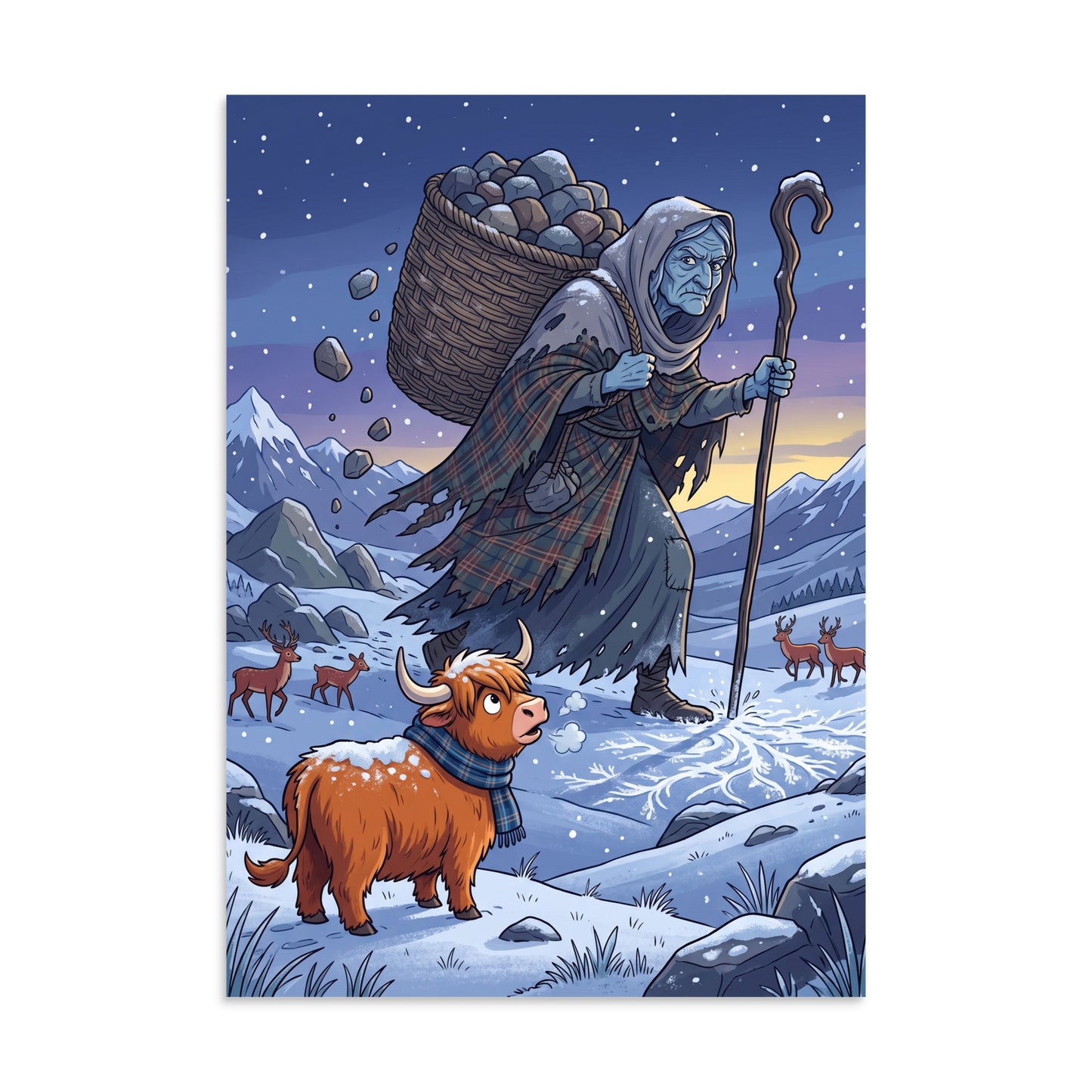 THE CAILLEACH Art Print | A3 | Scottish folklore wall art