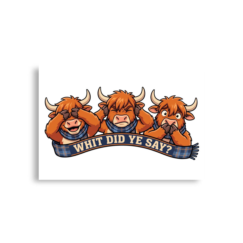 THREE WISE COOS - Art Print | A1 | Framed on a wall
