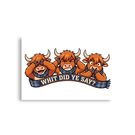 THREE WISE COOS - Art Print | A1 | Framed on a wall
