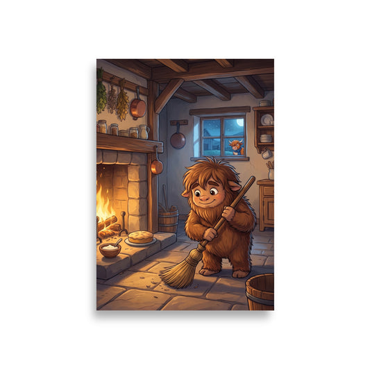 THE BROWNIE Art Print | A1 | Scottish folklore wall art