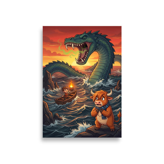 THE STOOR WORM Art Print | A1 | Scottish folklore wall art
