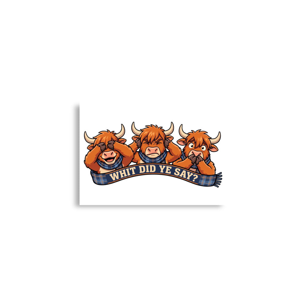 THREE WISE COOS - Art Print | A2 | Framed on a wall
