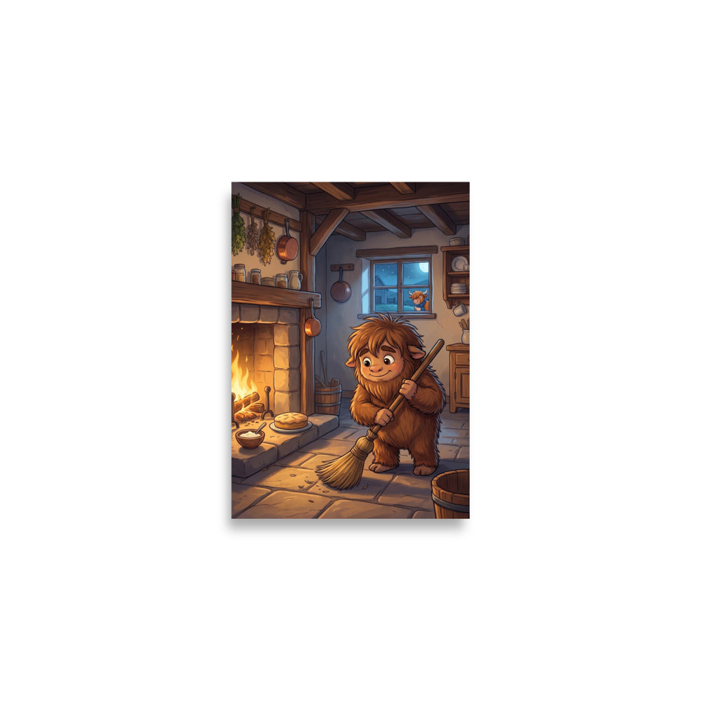 THE BROWNIE Art Print | A2 | Scottish folklore wall art