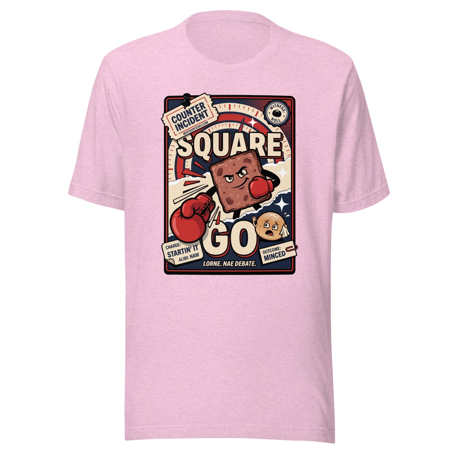 SQUARE GO - The Full Scottish Tee | Heather Prism Lilac | Ghost front