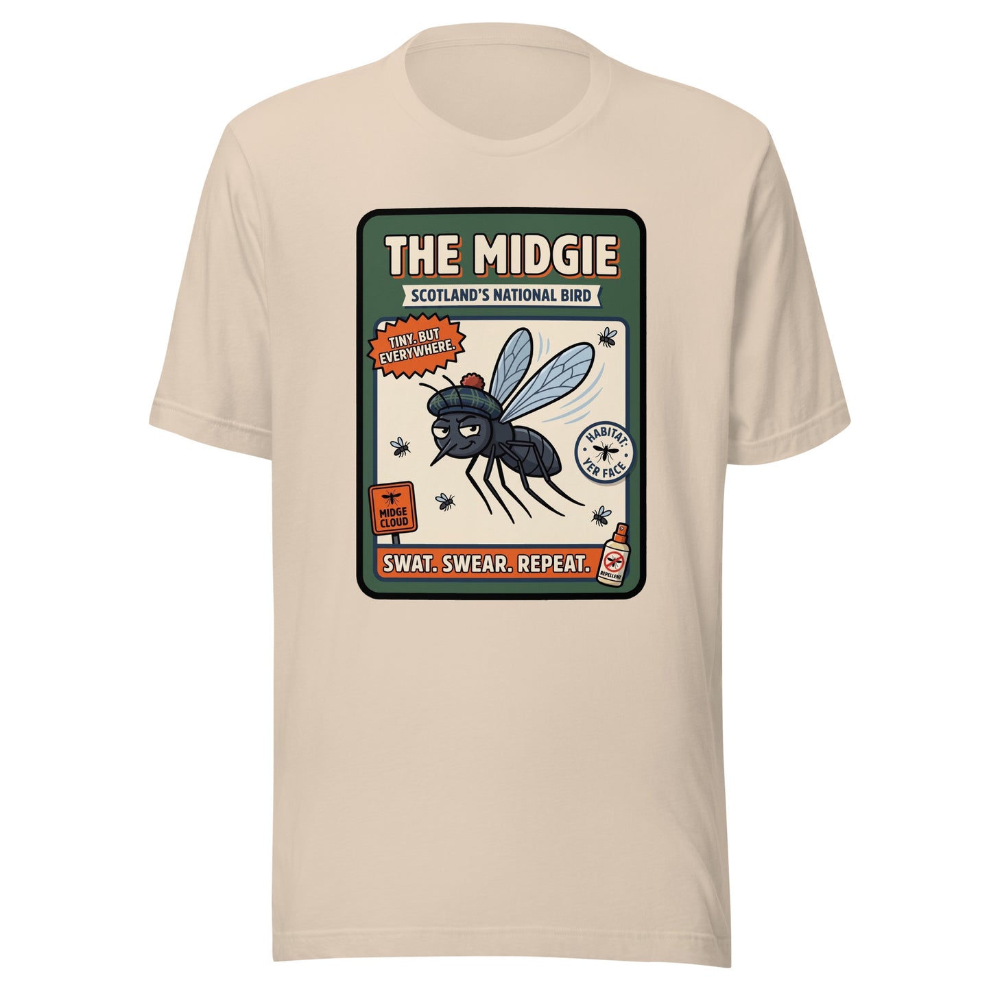 THE MIDGIE - The Full Scottish Tee | Soft Cream | Ghost front