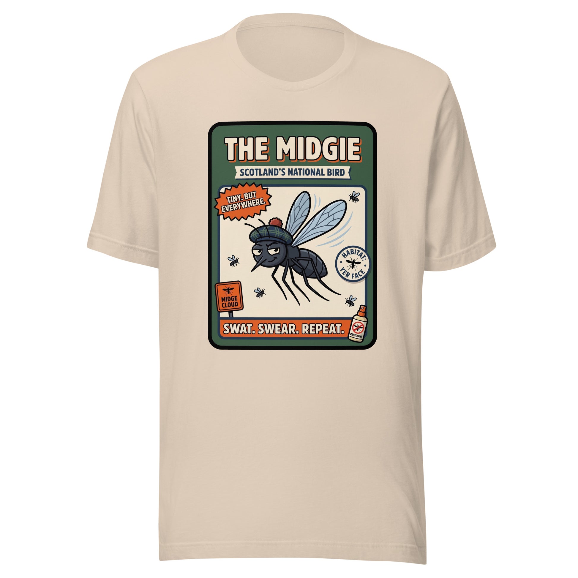 THE MIDGIE - The Full Scottish Tee | Soft Cream | Ghost front
