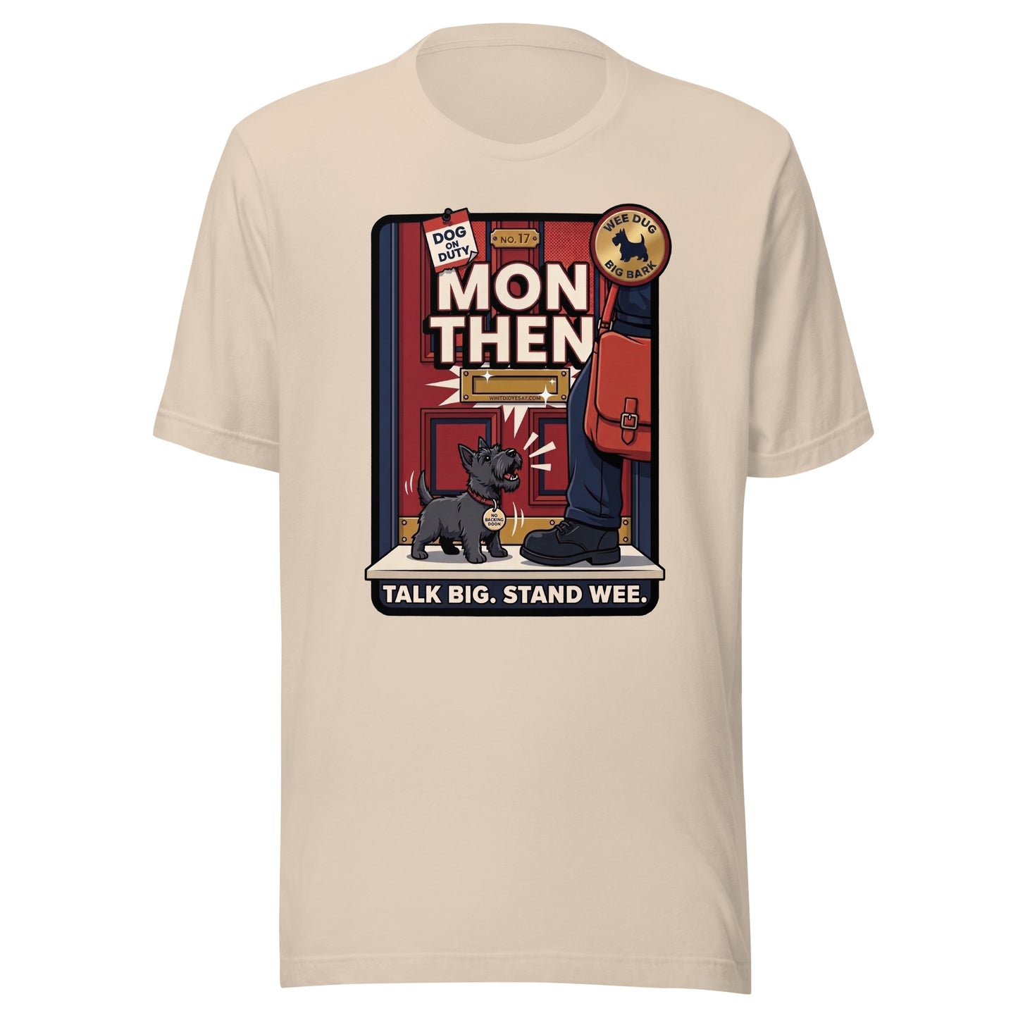 MON THEN - The Full Scottish Tee | Soft Cream | Ghost front