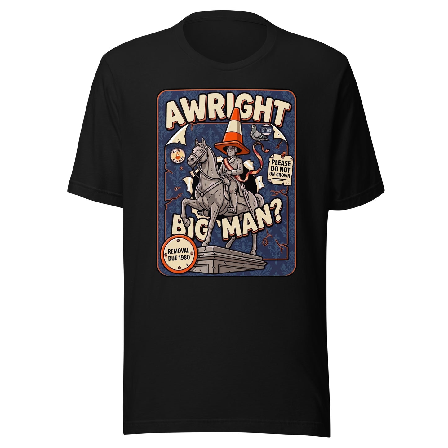 AWRIGHT BIG MAN - The Full Scottish Tee | Black | Ghost front