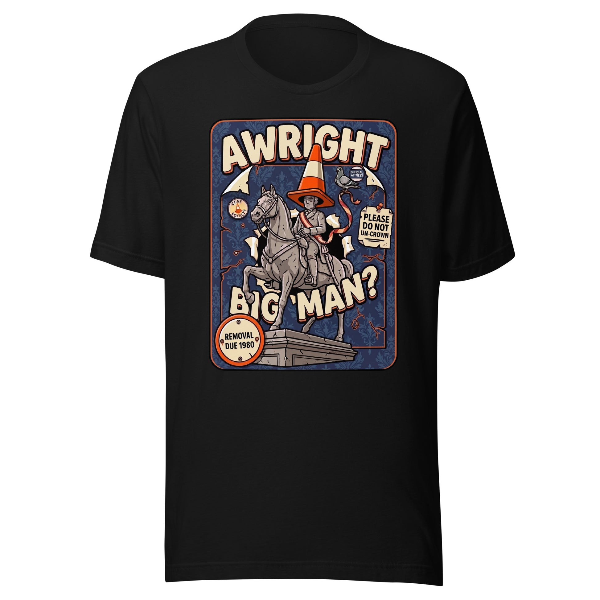 AWRIGHT BIG MAN - The Full Scottish Tee | Black | Ghost front