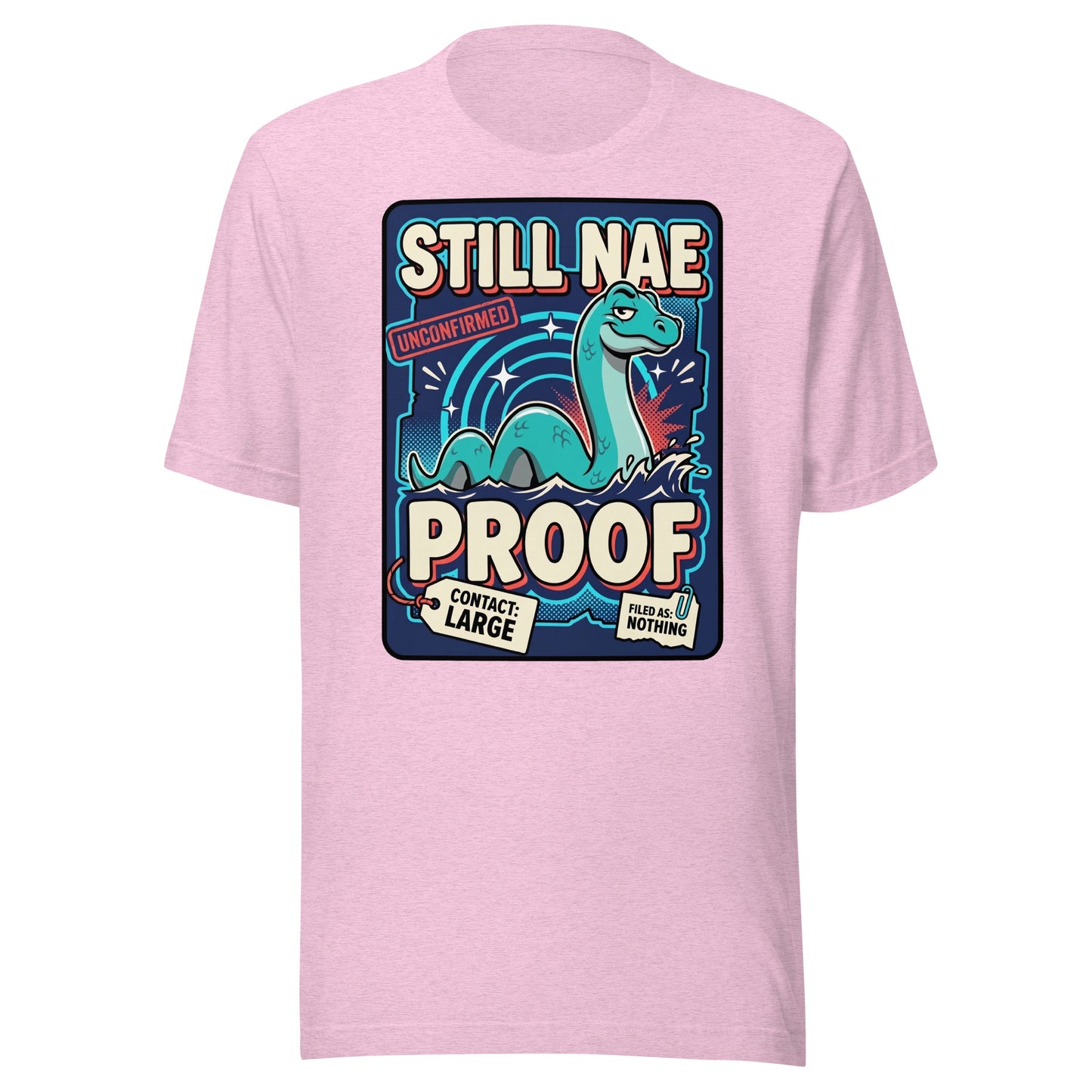 STILL NAE PROOF - The Full Scottish Tee | Heather Prism Lilac | Ghost front