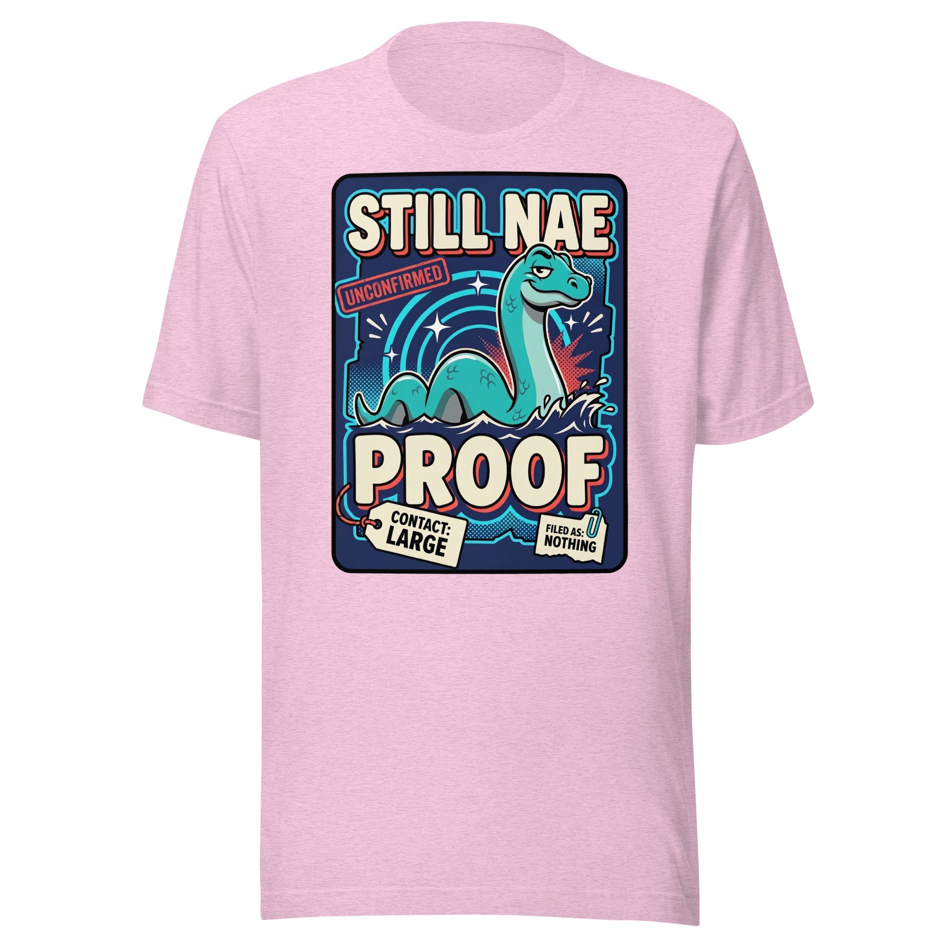 STILL NAE PROOF - The Full Scottish Tee | Heather Prism Lilac | Ghost front