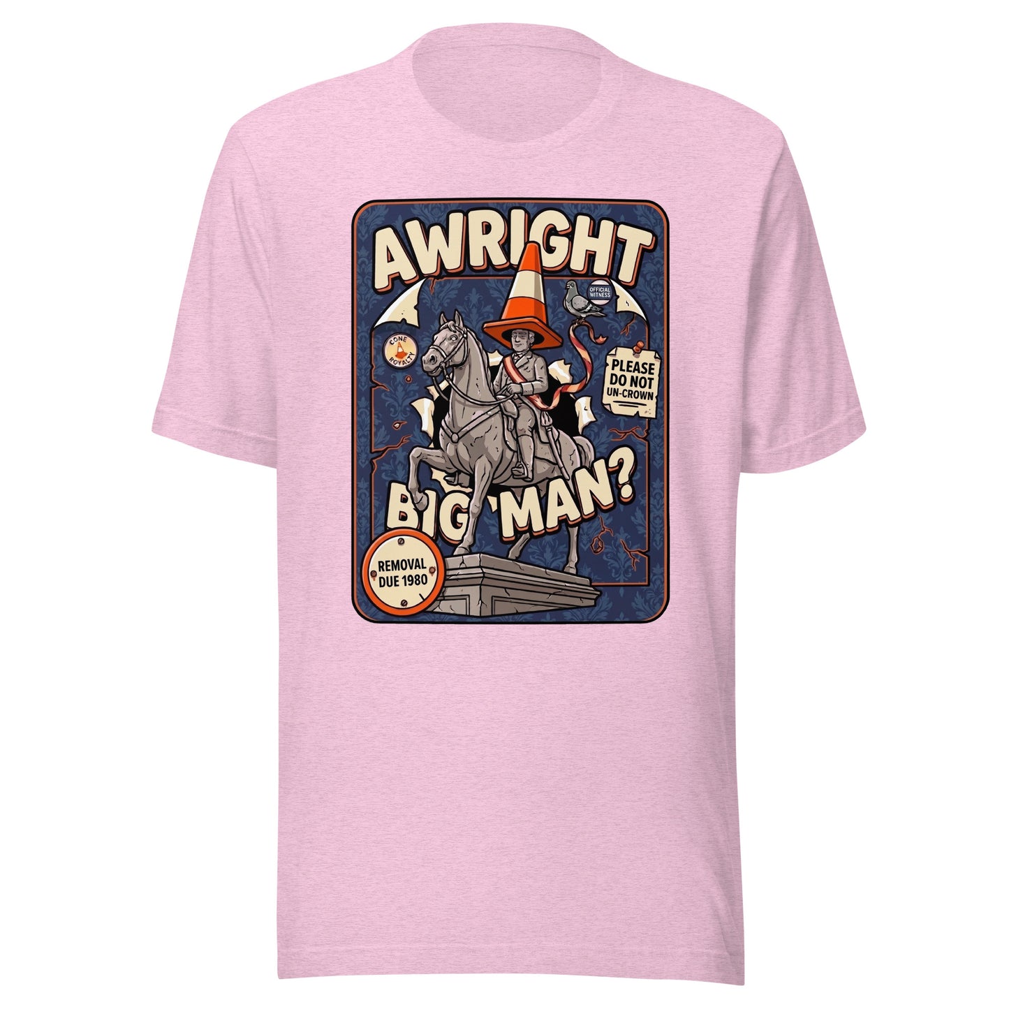 AWRIGHT BIG MAN - The Full Scottish Tee | Heather Prism Lilac | Ghost front