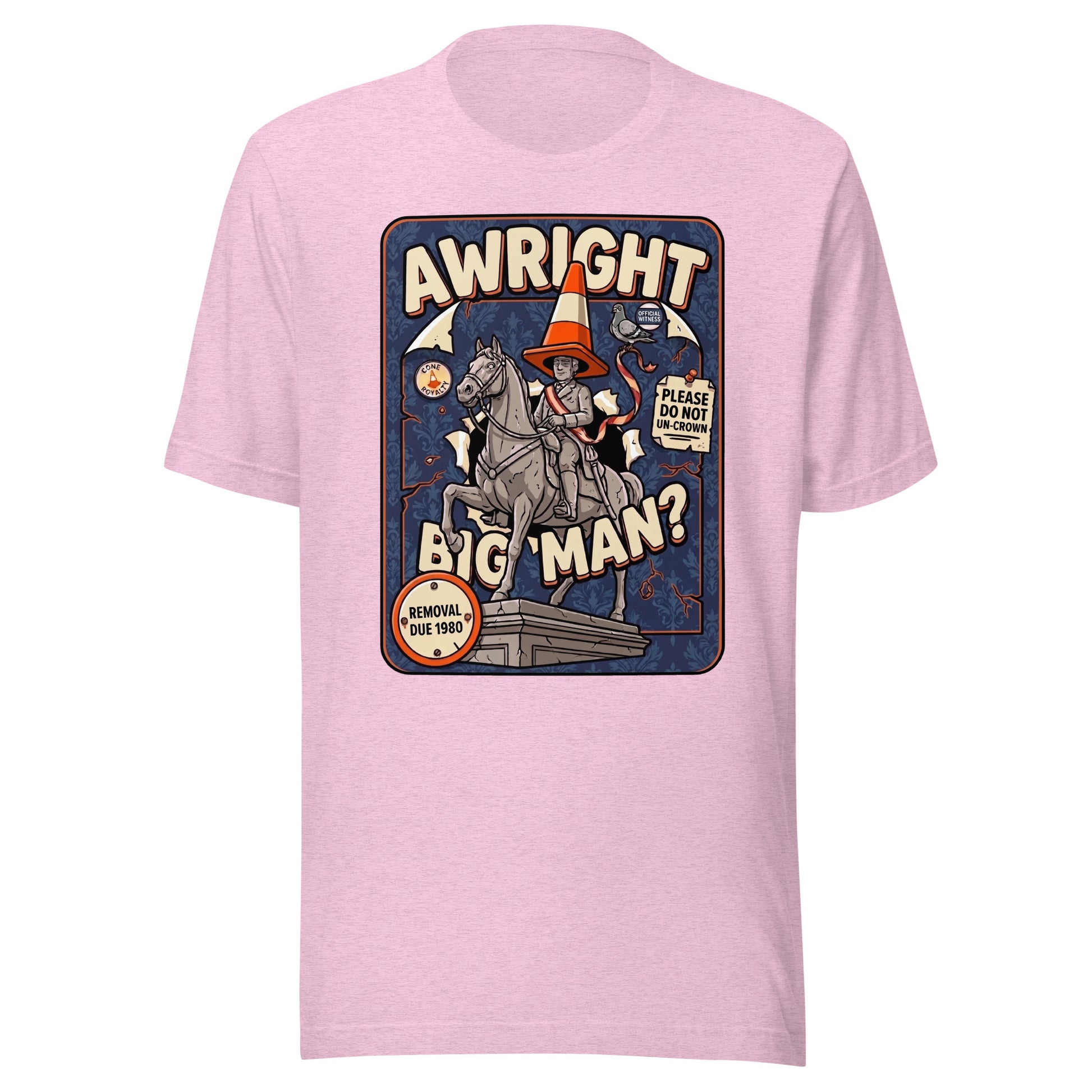 AWRIGHT BIG MAN - The Full Scottish Tee | Heather Prism Lilac | Ghost front