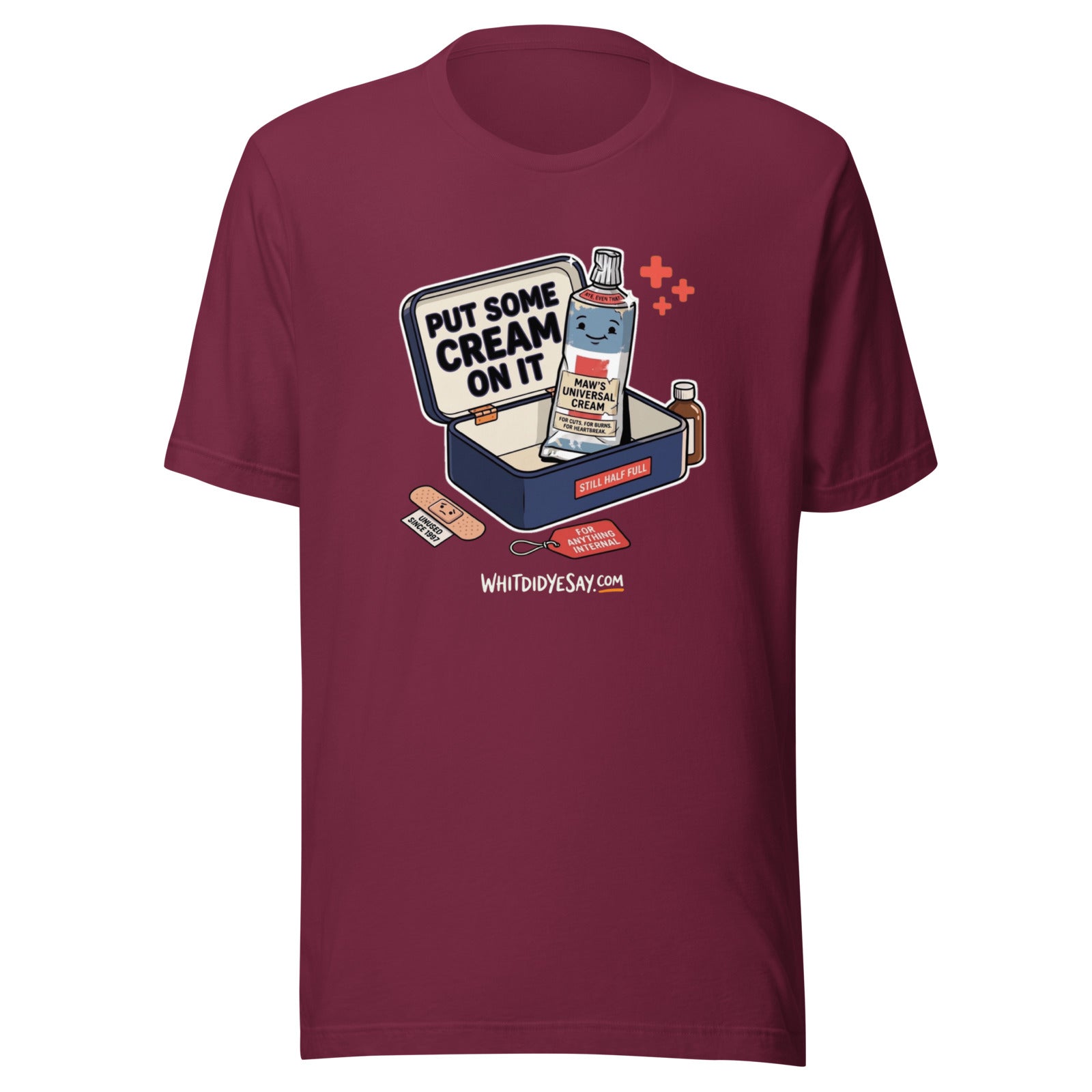 Put Some Cream on It - The Maw Tee | Maroon | Ghost
