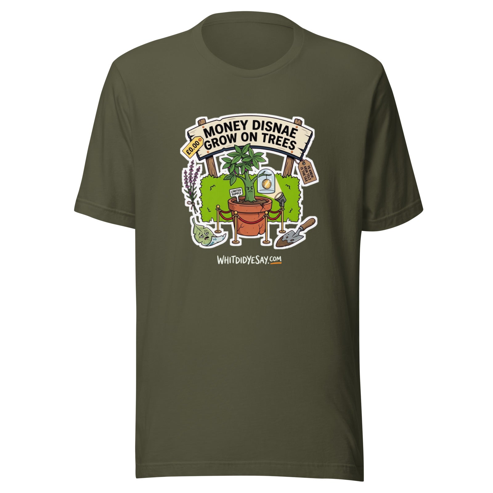 Money Disnae Grow on Trees - The Maw Tee | Military Green | Ghost