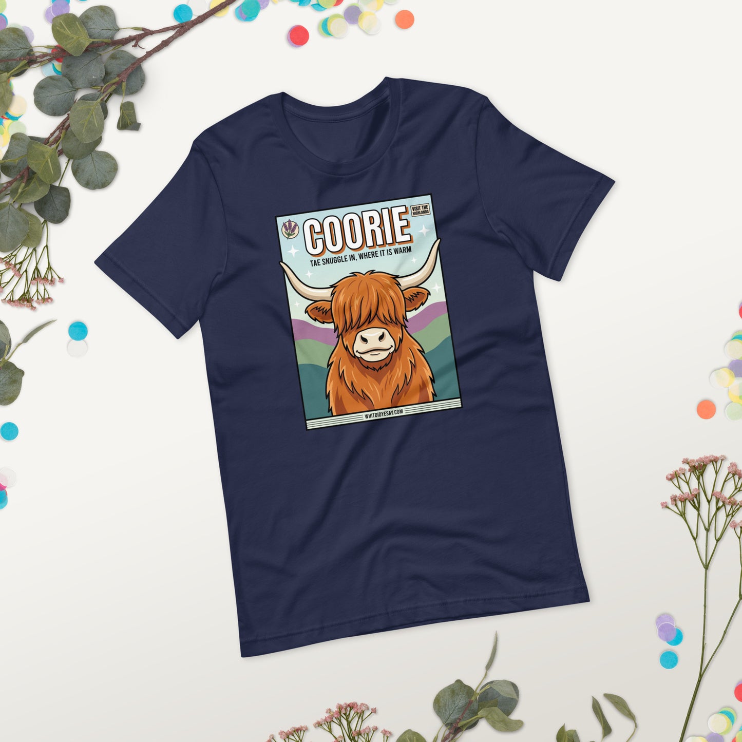 COORIE - The Full Scottish Tee | Navy | Folded