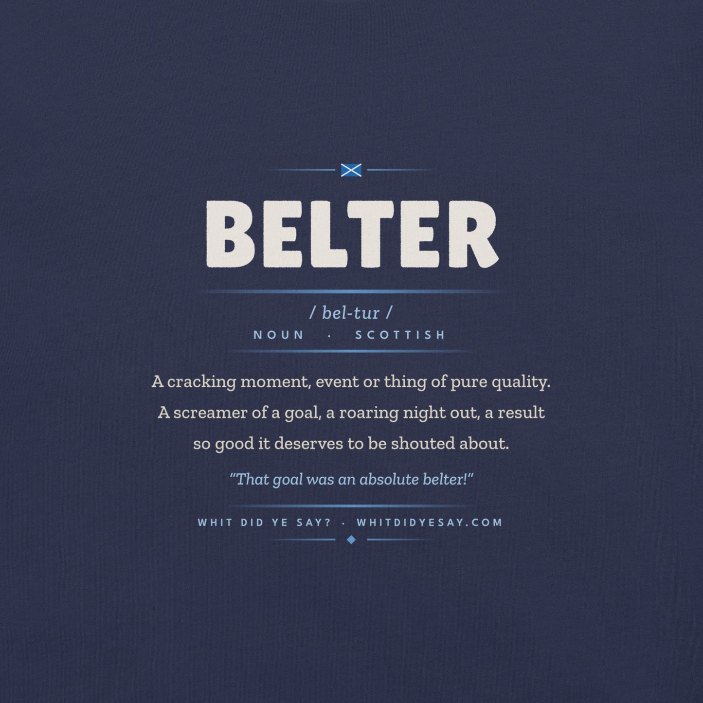 BELTER | Navy | Zoomed In