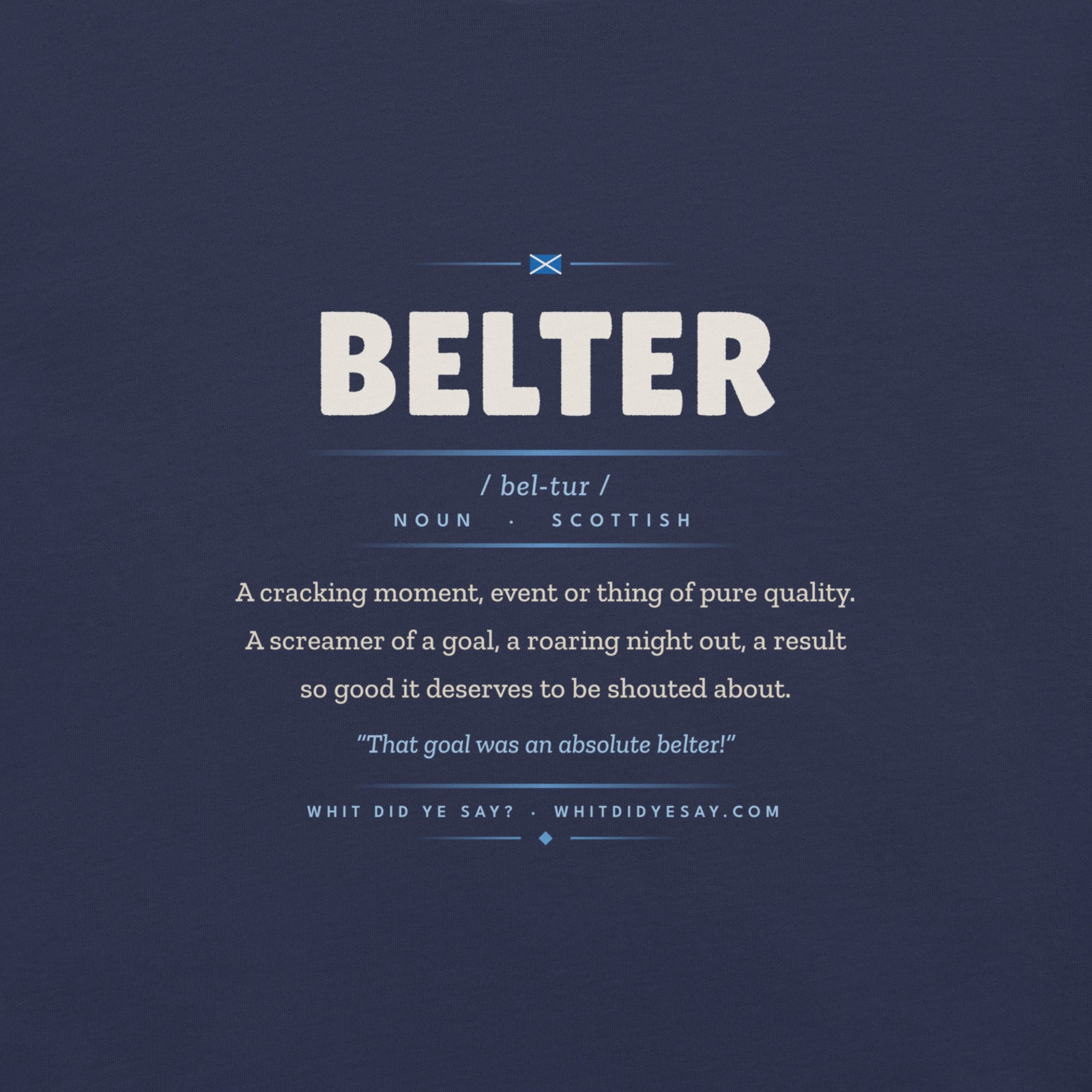 BELTER | Navy | Zoomed In