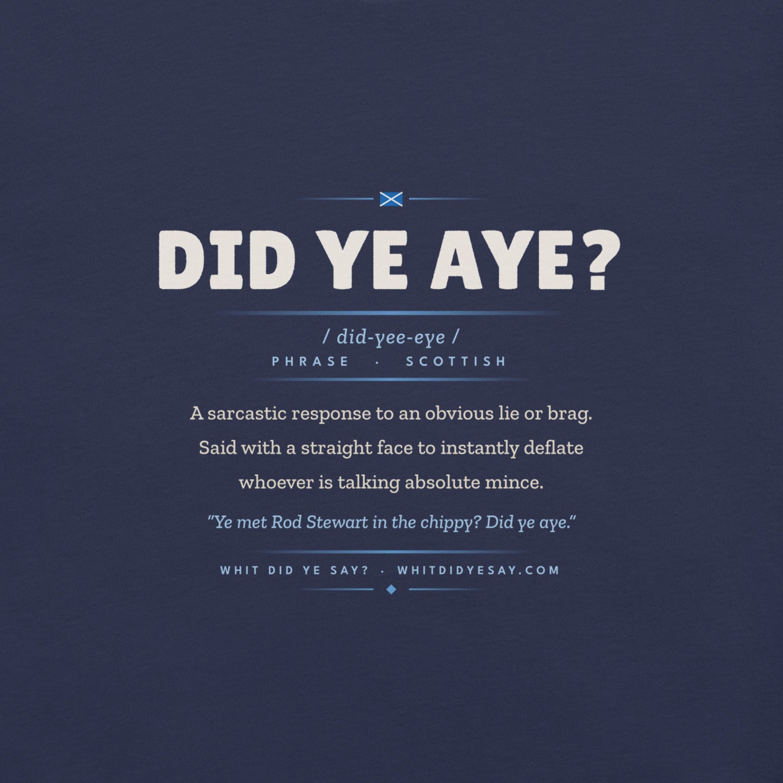 DID YE AYE? | Navy | Zoomed In