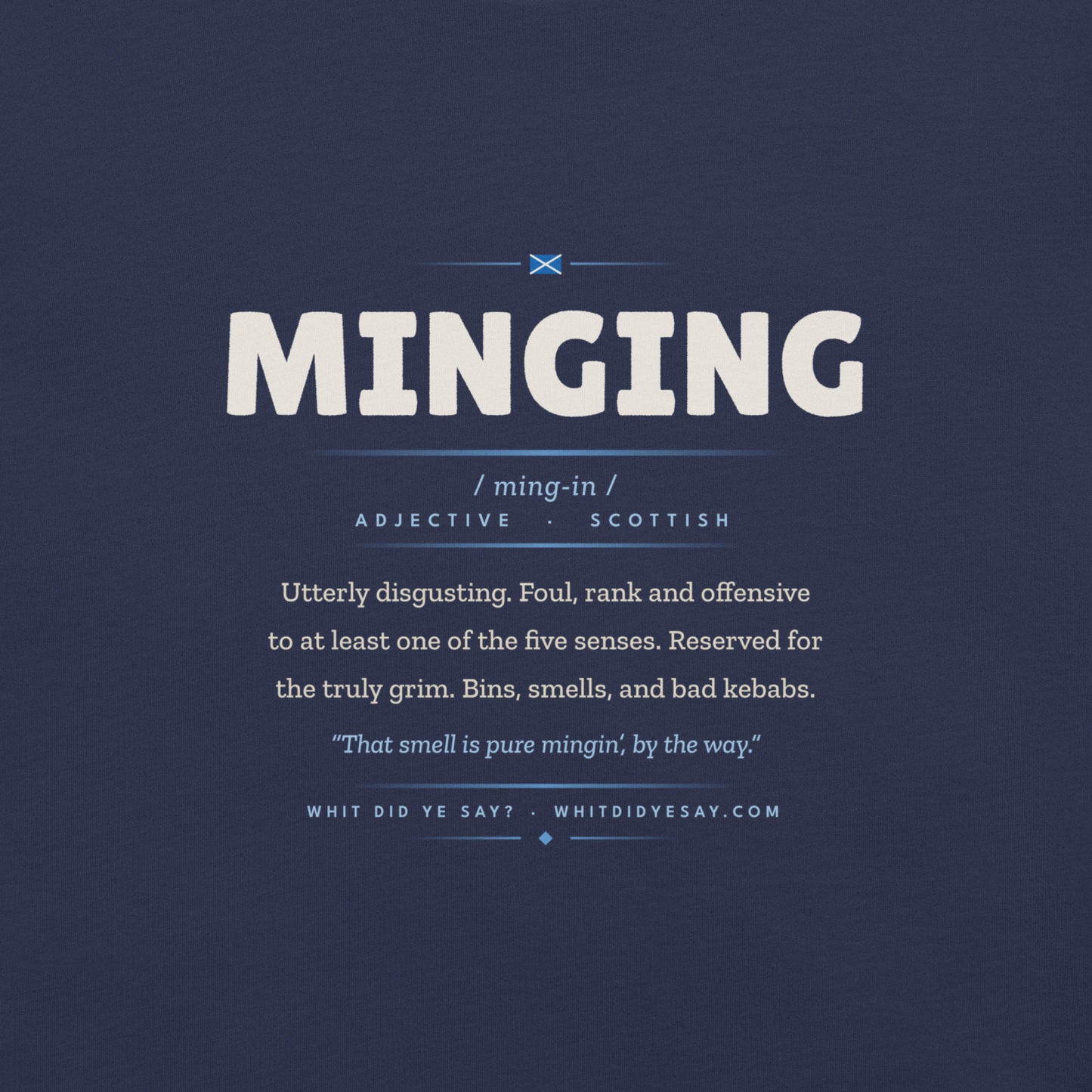 MINGING | Navy | Zoomed In