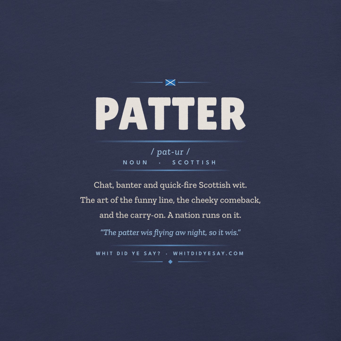 PATTER | Navy | Zoomed In