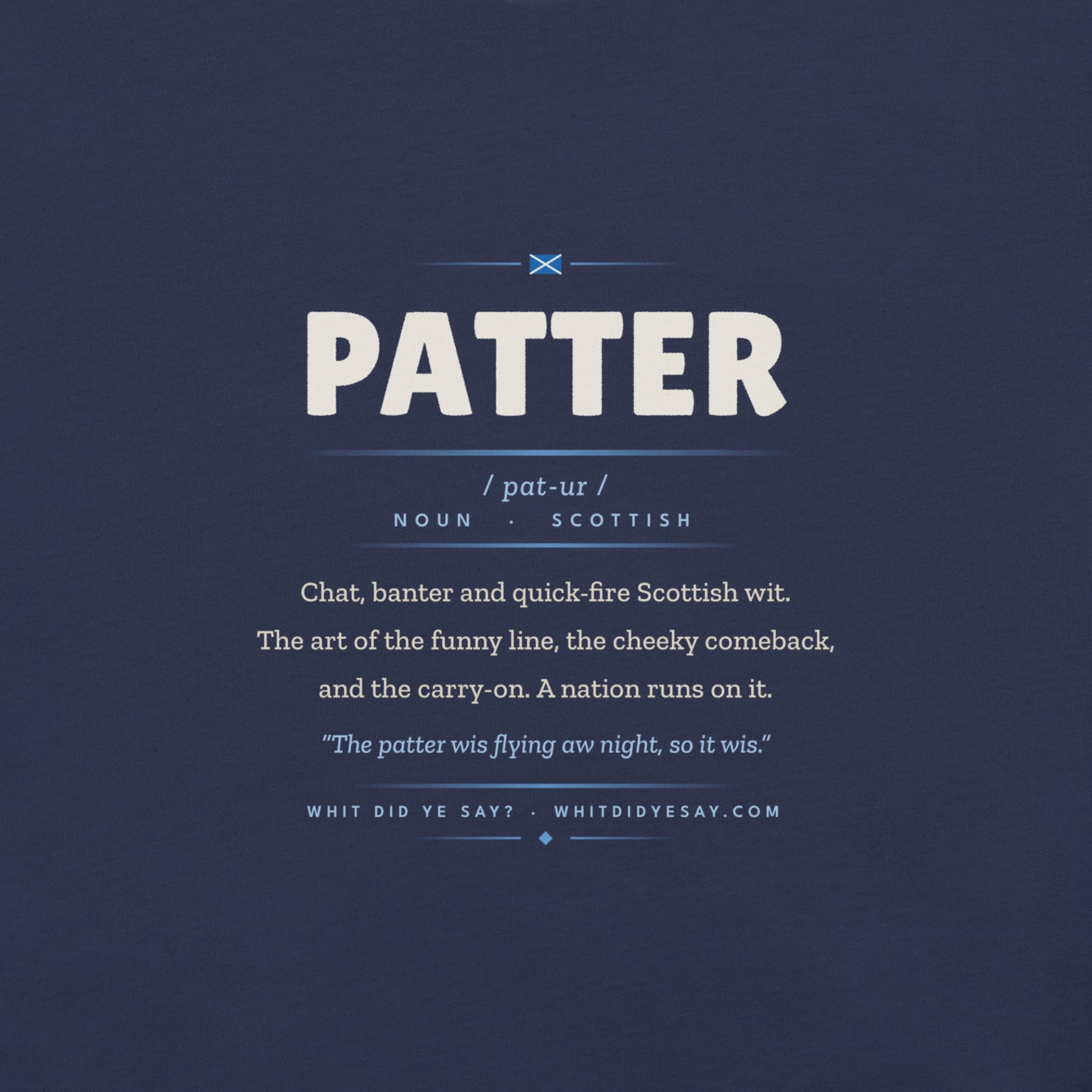 PATTER | Navy | Zoomed In