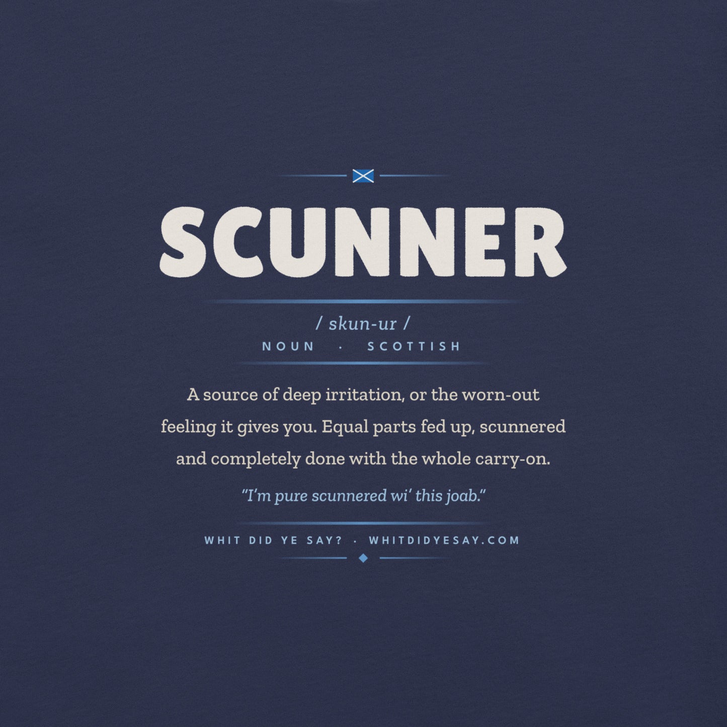 SCUNNER | Navy | Zoomed In