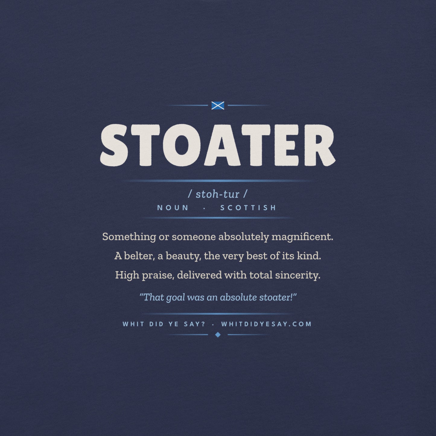 STOATER | Navy | Zoomed In