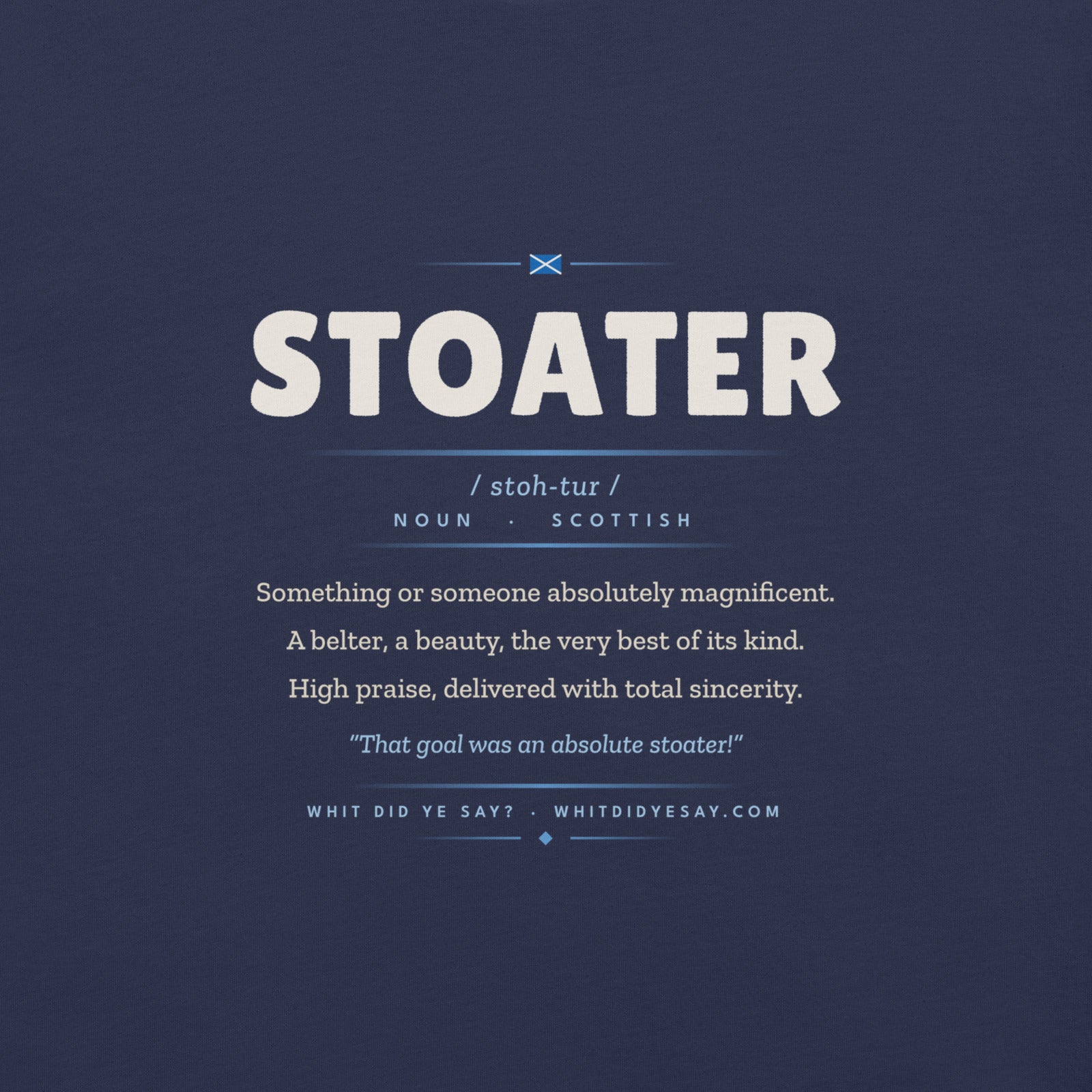 STOATER | Navy | Zoomed In