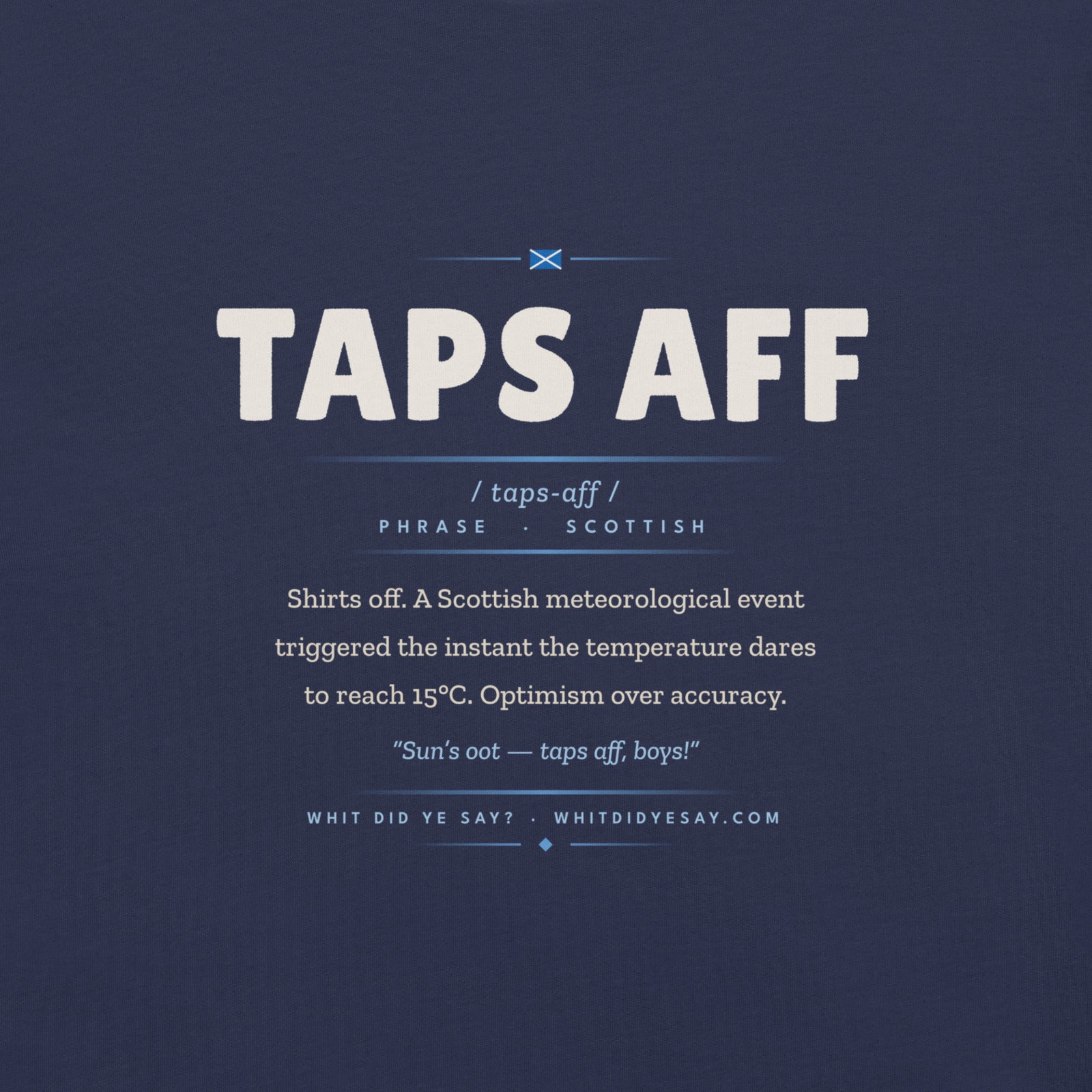 TAPS AFF | Navy | Zoomed In