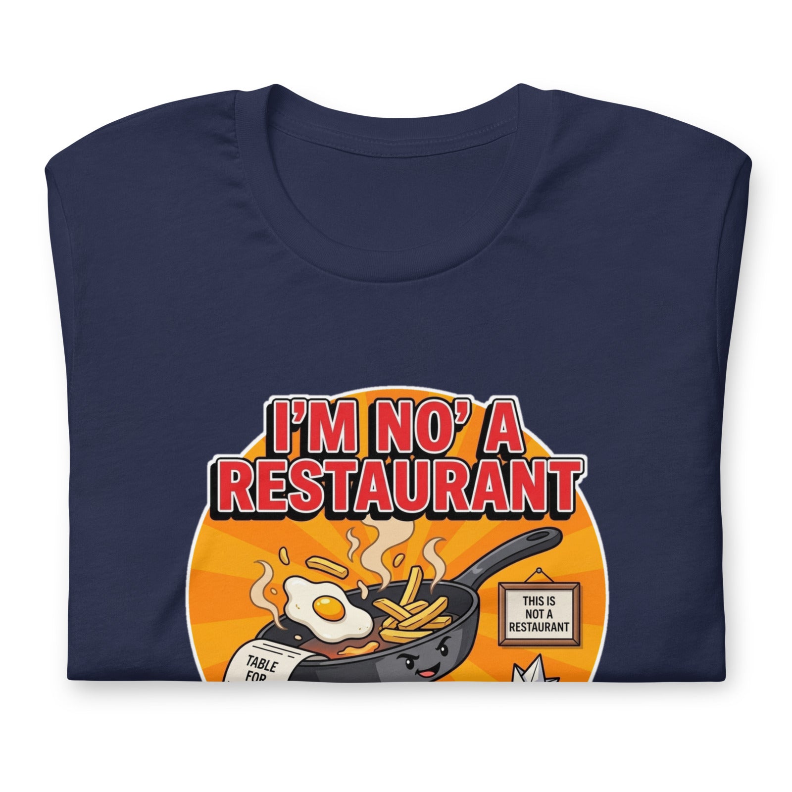 I'm No' a Restaurant The Maw Tee | Navy | Folded