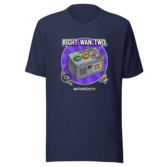 Right. Wan. Two. The Maw Tee | Navy | Ghost
