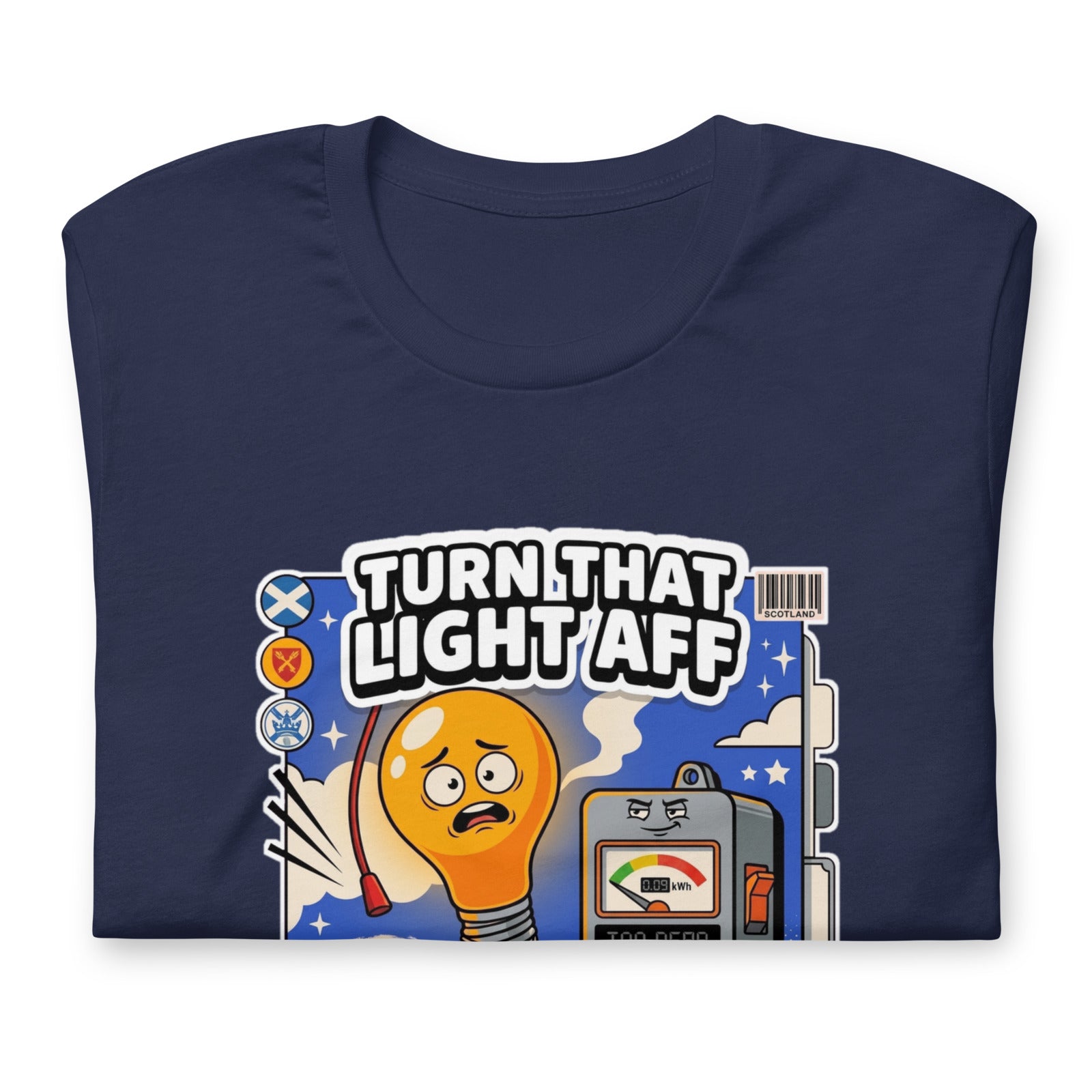 Turn That Light Aff The Maw Tee | Navy | Folded