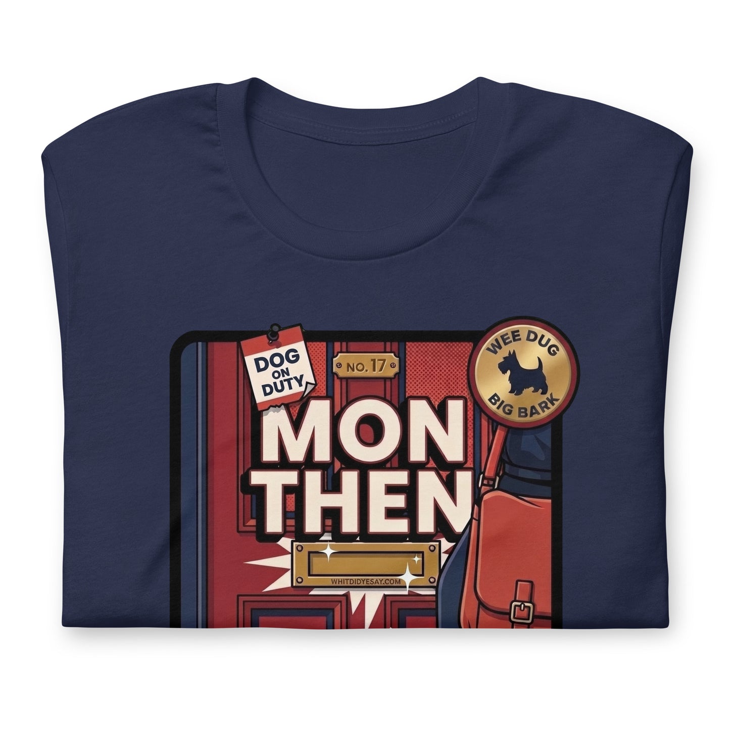 MON THEN - The Full Scottish Tee | Navy | Folded