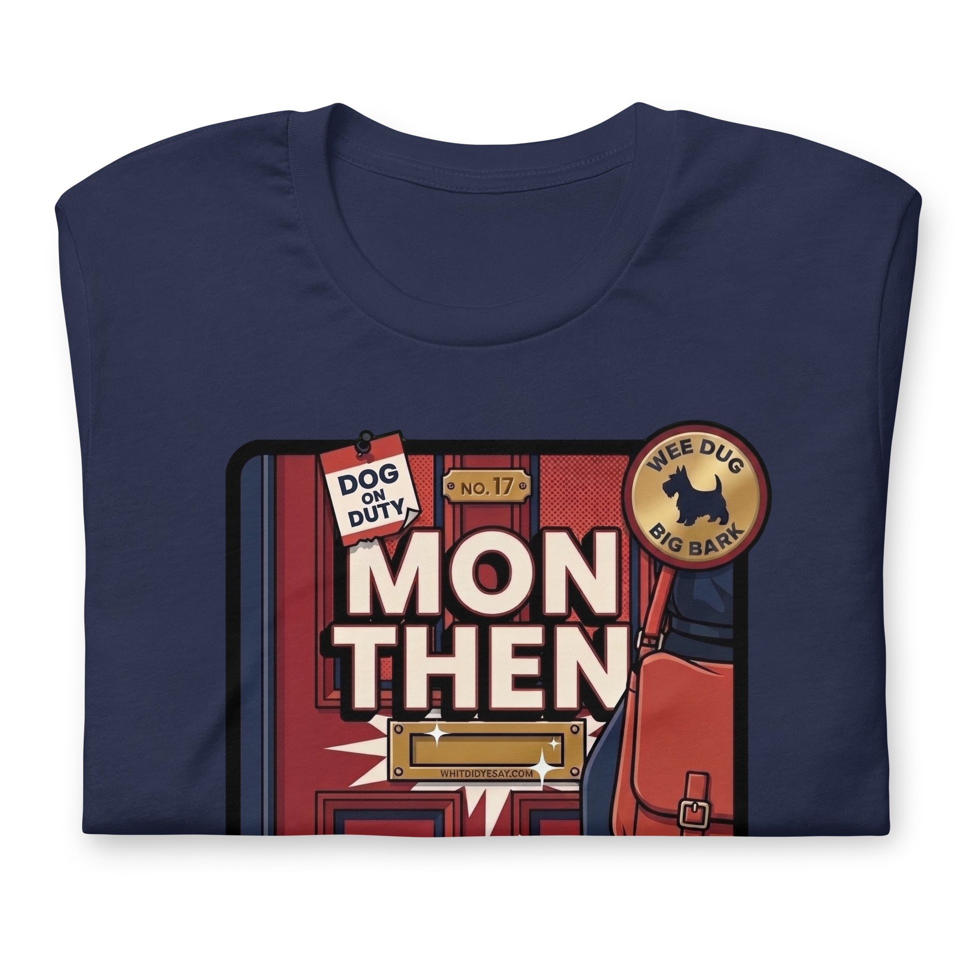 MON THEN - The Full Scottish Tee | Navy | Folded
