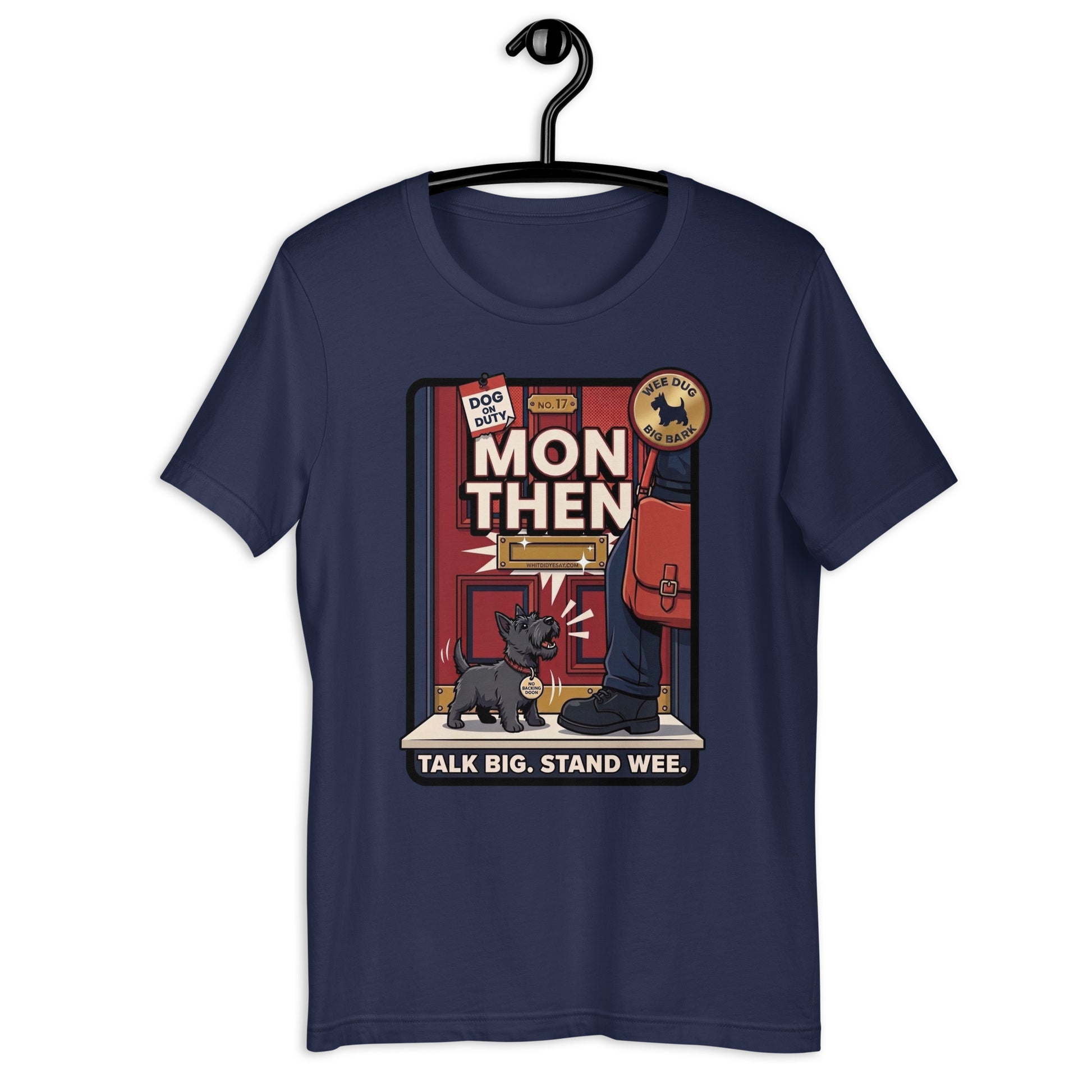MON THEN - The Full Scottish Tee | Navy | On Hanger