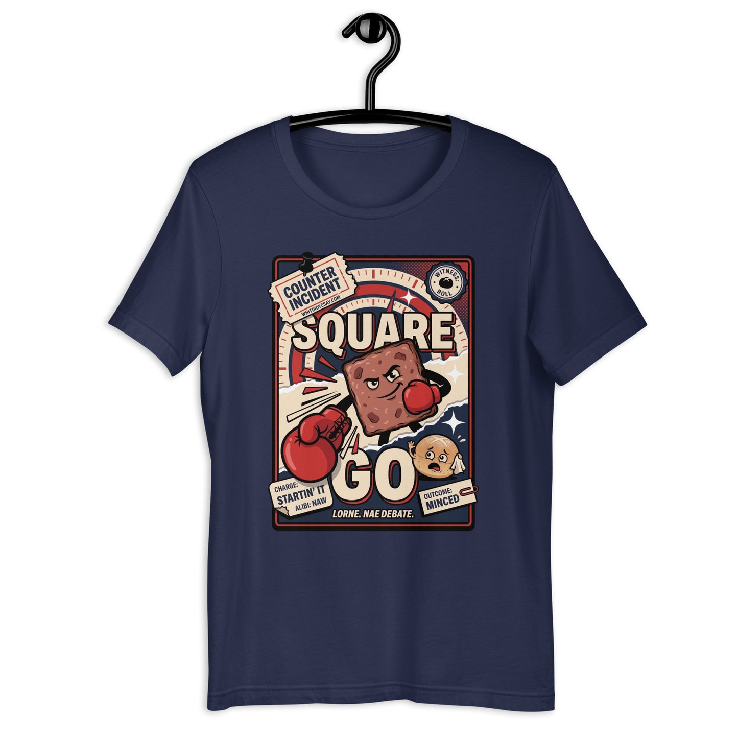SQUARE GO - The Full Scottish Tee | Navy | On Hanger