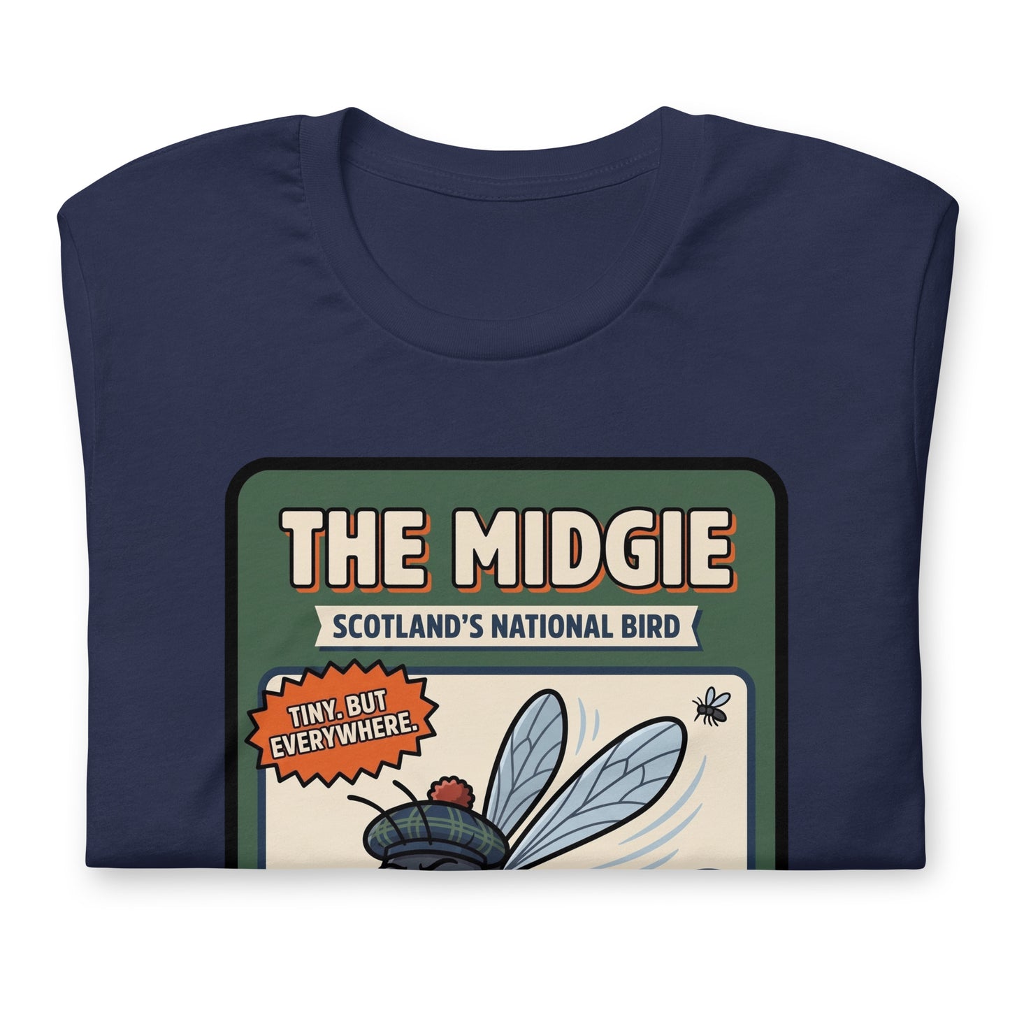THE MIDGIE - The Full Scottish Tee | Navy | Folded