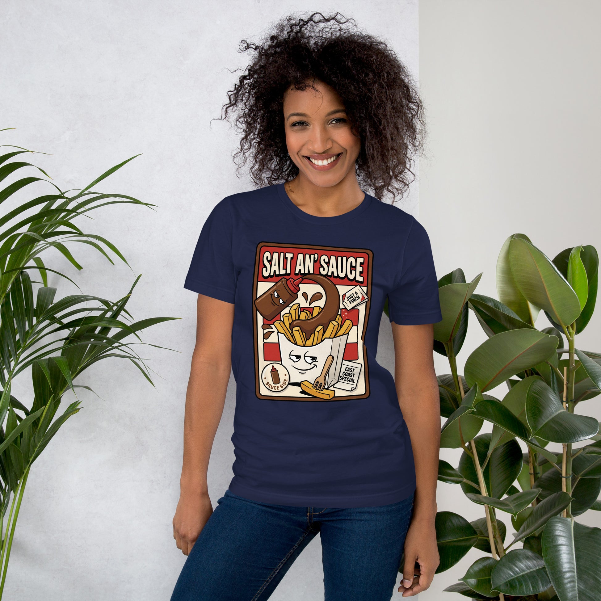SALT AN' SAUCE - The Full Scottish Tee | Navy | Women's Lifestyle