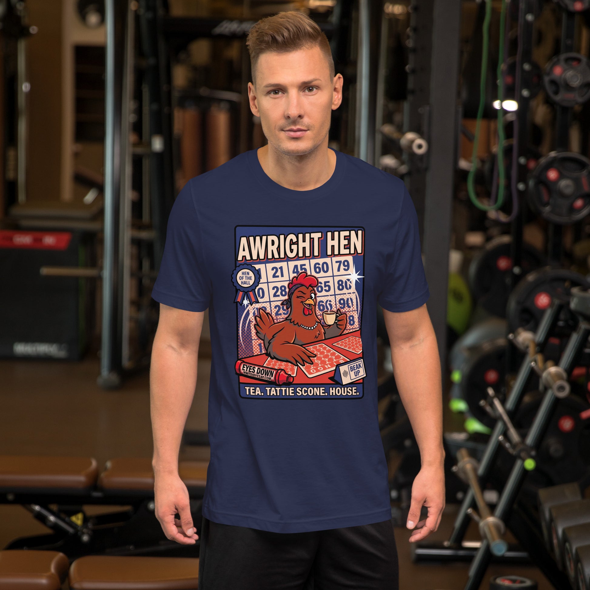 AWRIGHT HEN - The Full Scottish Tee | Navy | Men's Lifestyle